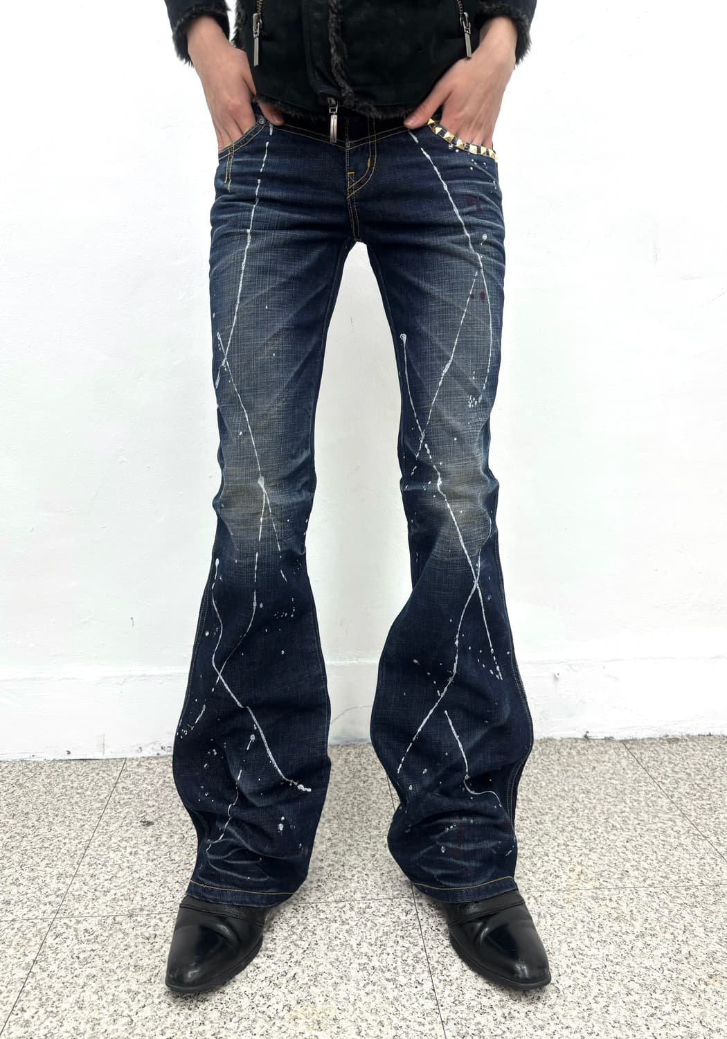 Shatter paint flared fragment denim  상품이미지2