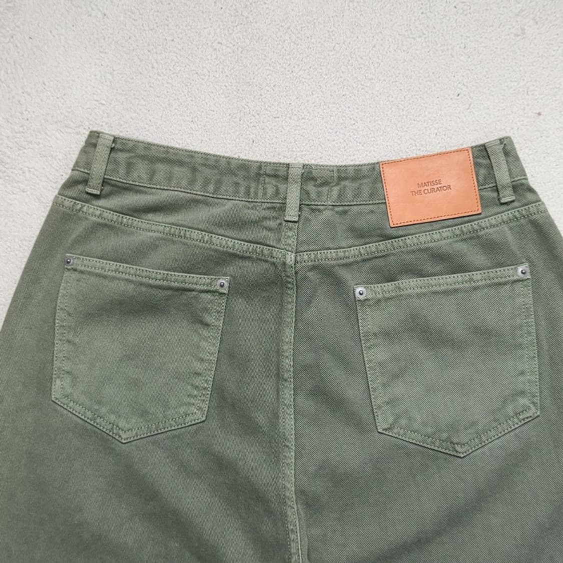 마티스 더 큐레이터 와이드 다잉 데님 팬츠 그라스 그린 2 상품이미지6
