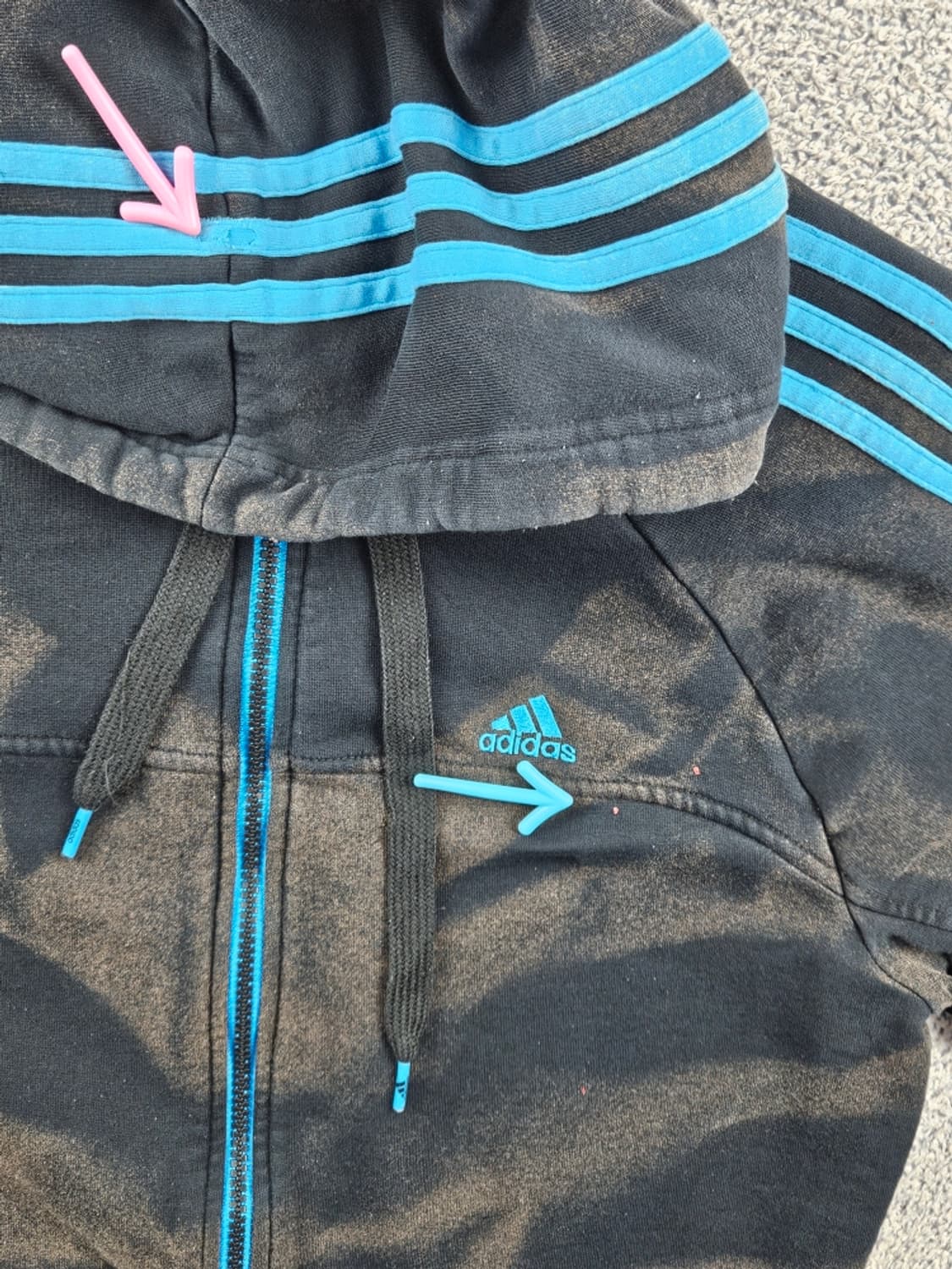 아디다스 다잉 워시드 커스텀 스웻 후드 집업 ( M ) / 10945 상품이미지6