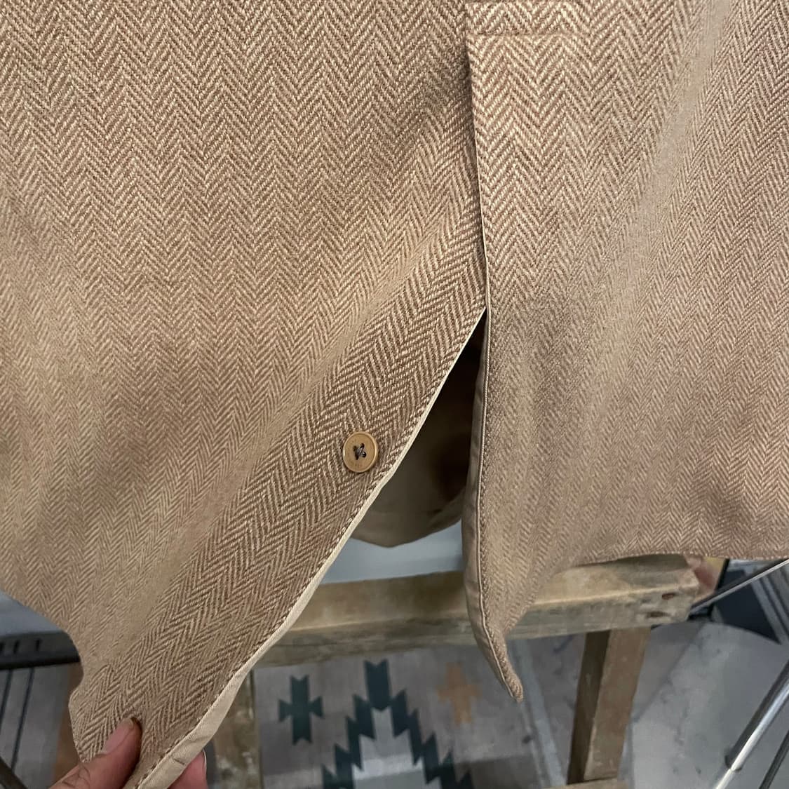 폴로 랄프로렌 헤링본 패턴 트위드 리버시블 코트 자켓 상품이미지6