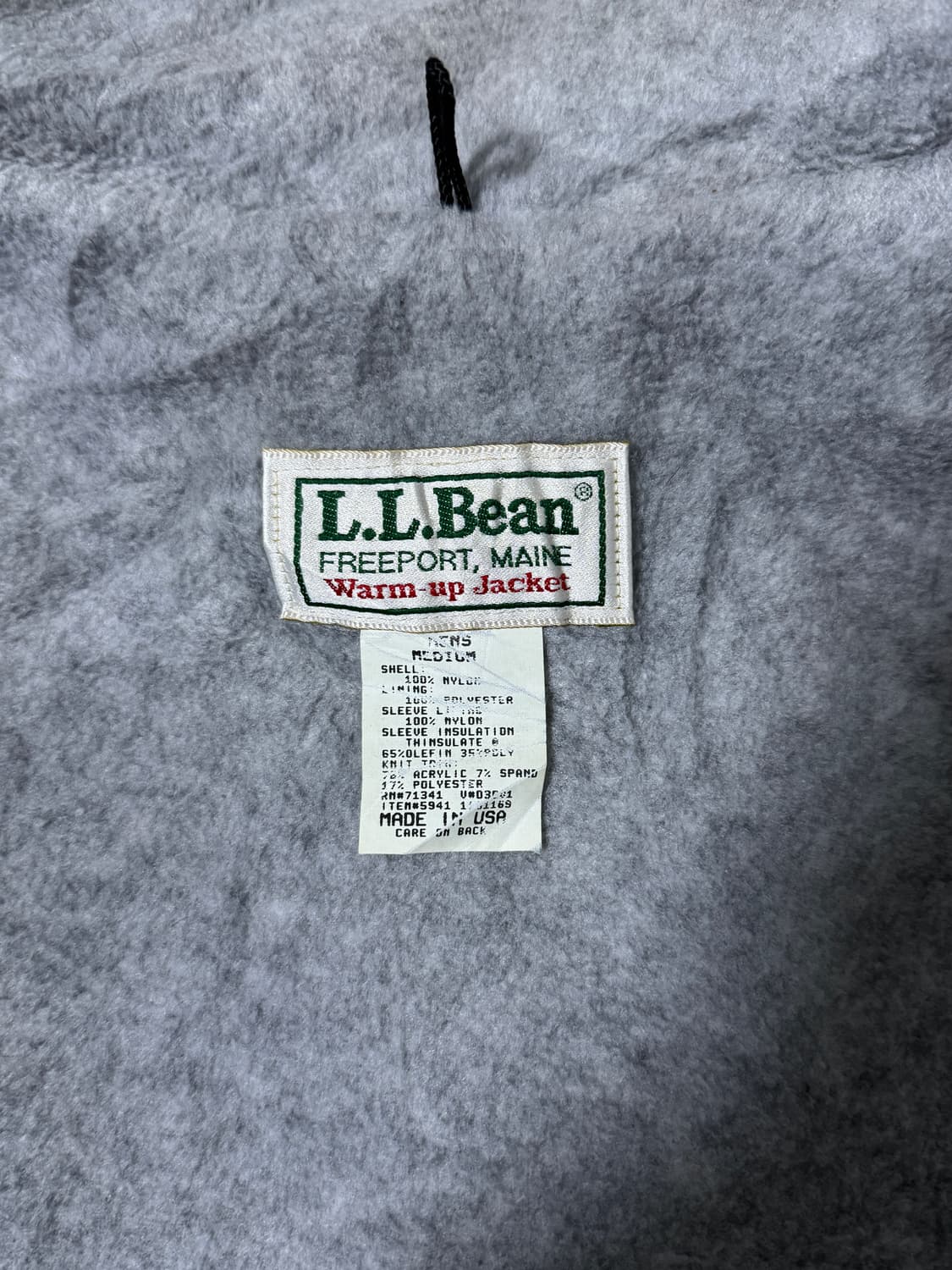 80s usa 엘엘빈 나일론 웜업 자켓 안감 플리스  상품이미지7