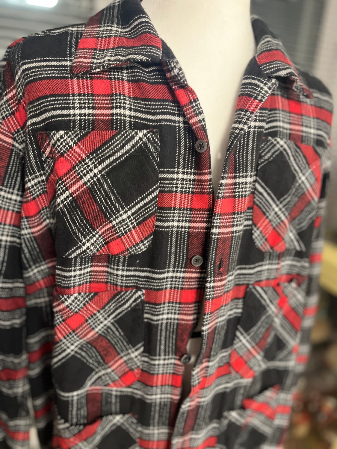 S2W8 윈터체크 6포켓 오픈카라 셔츠 S 상품이미지2