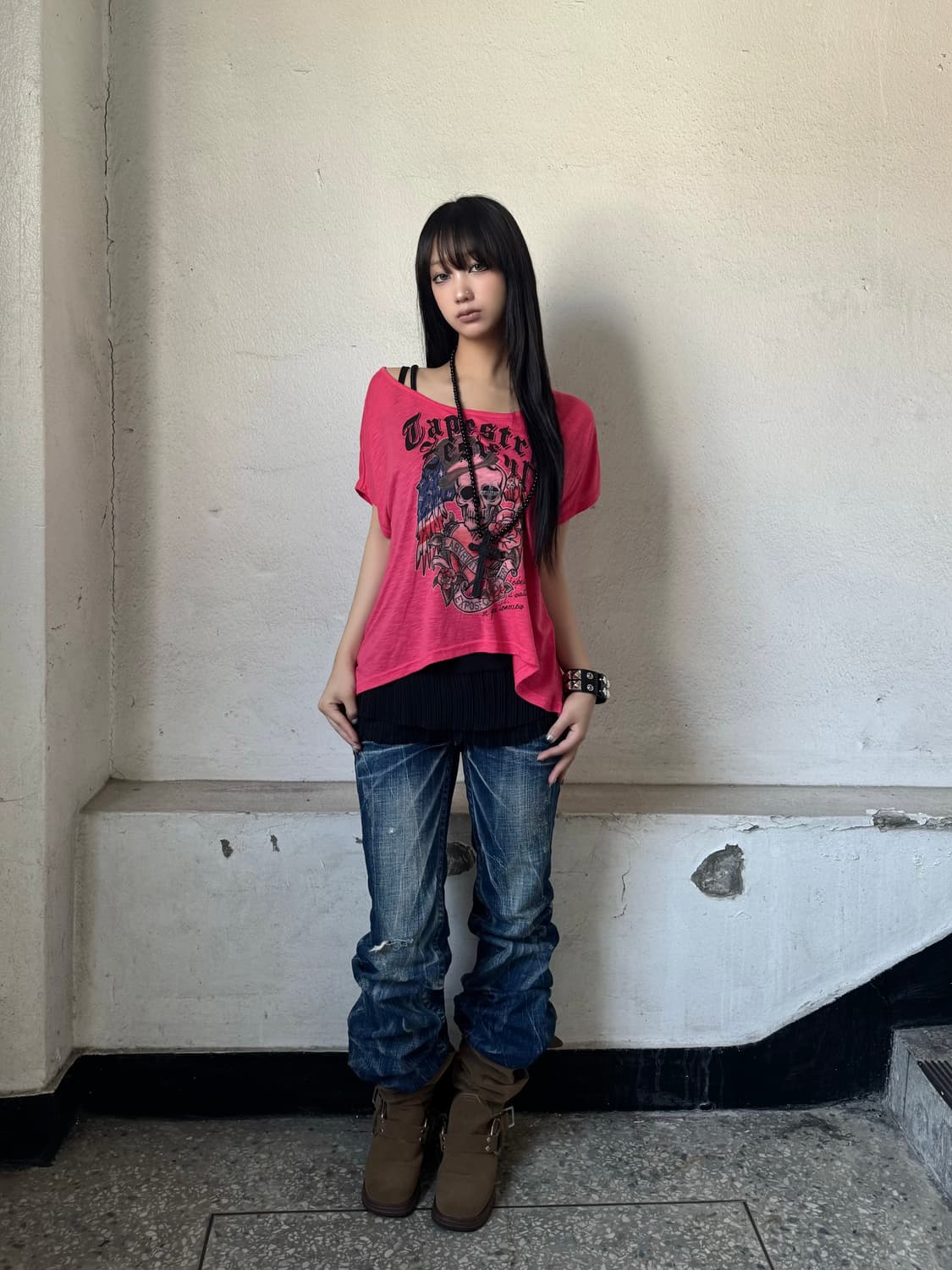Pink punk top 상품이미지1
