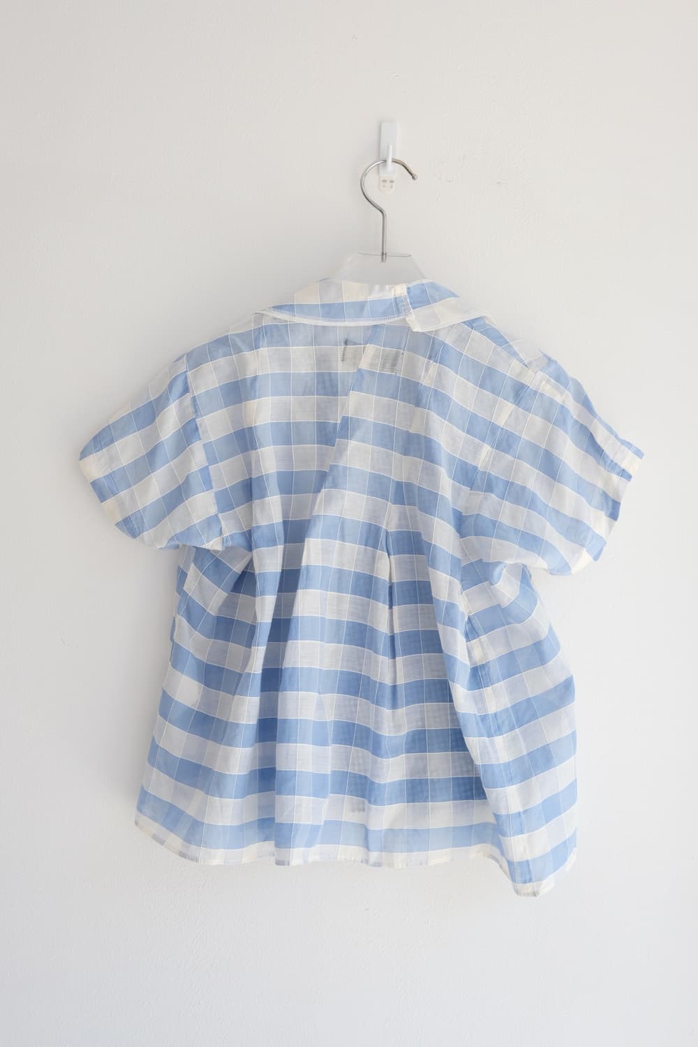 Blue check layered collar top 상품이미지8