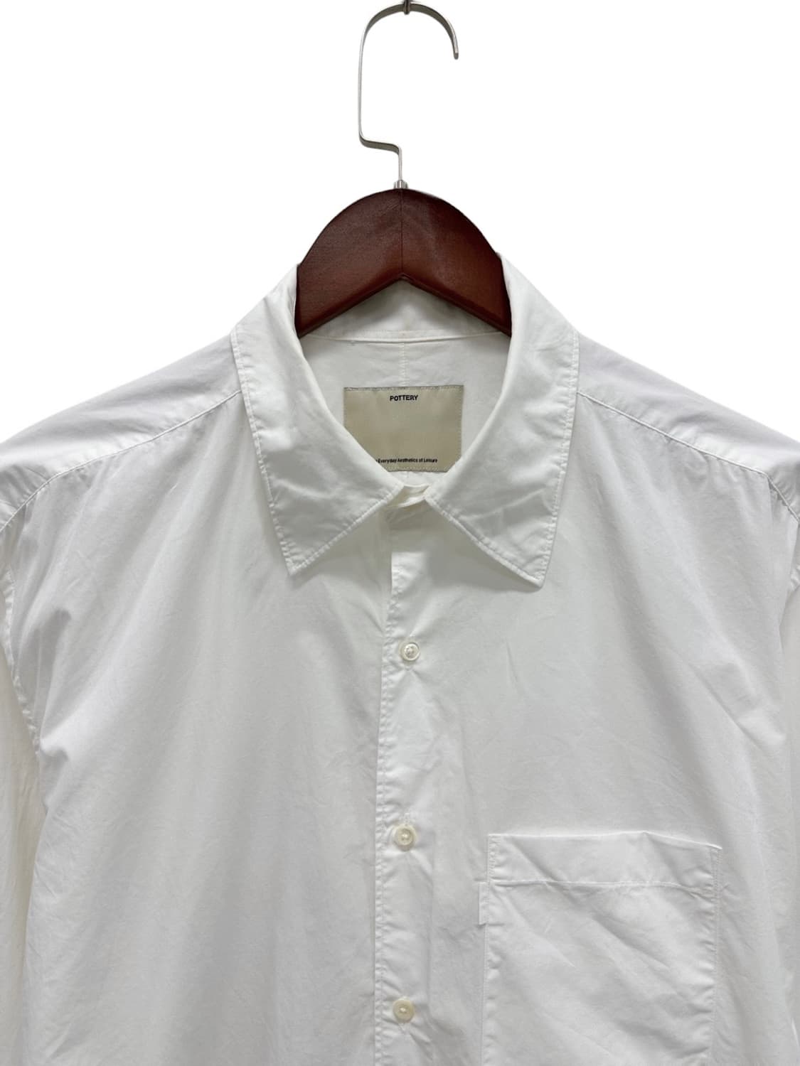 포터리 옥스포드 셔츠 화이트 (5,XL) 상품이미지2