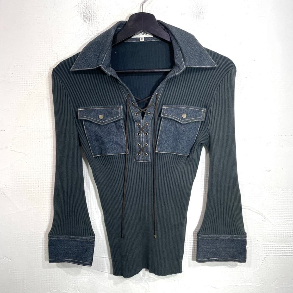 펑크 디테일 골지 니트 상품이미지2