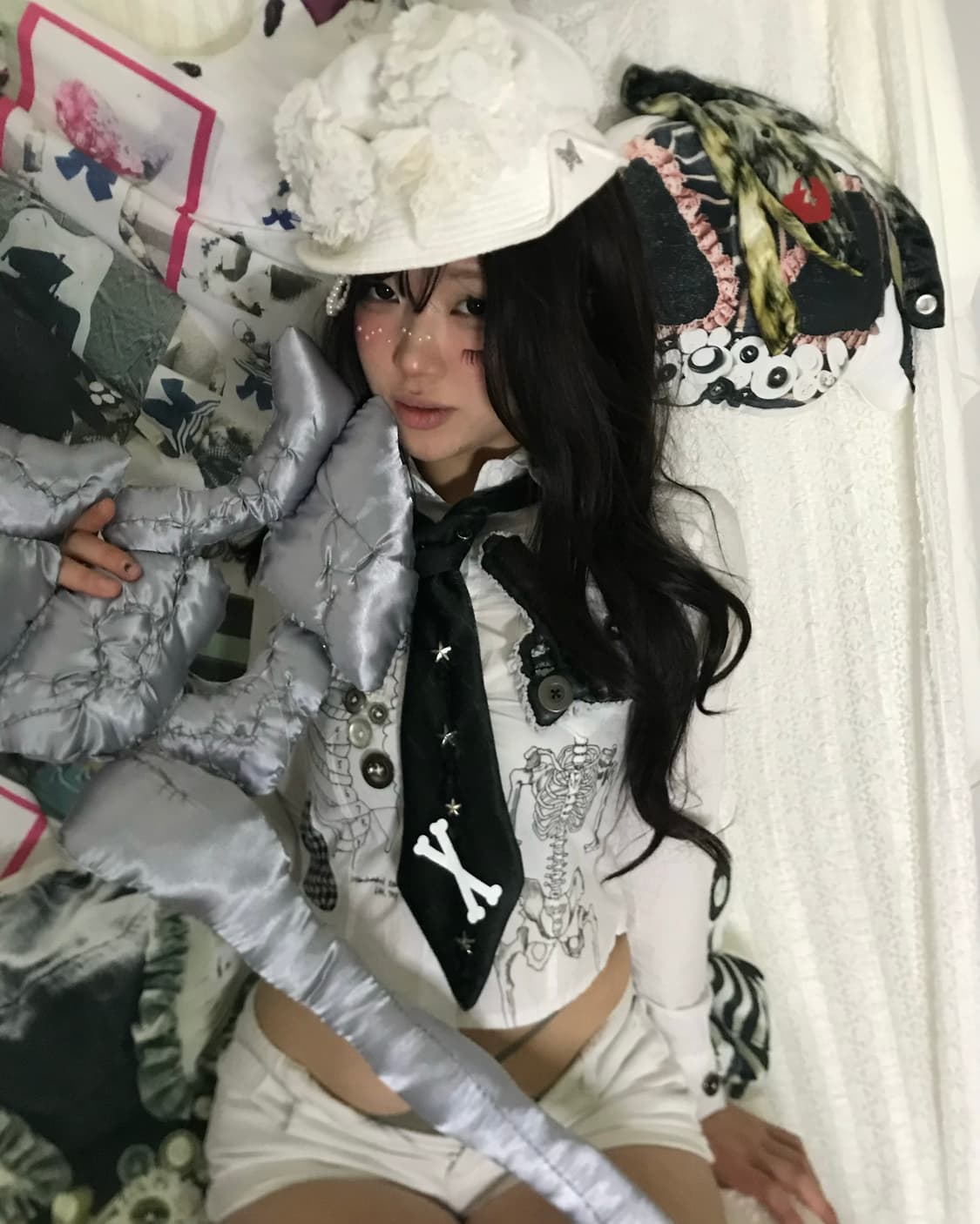 Antique pearl Cat-Ear bucket hat 상품이미지5