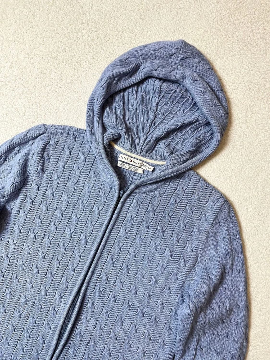 타미힐피거 00's 꽈배기 코튼 후드 집업 PN7096 상품이미지2