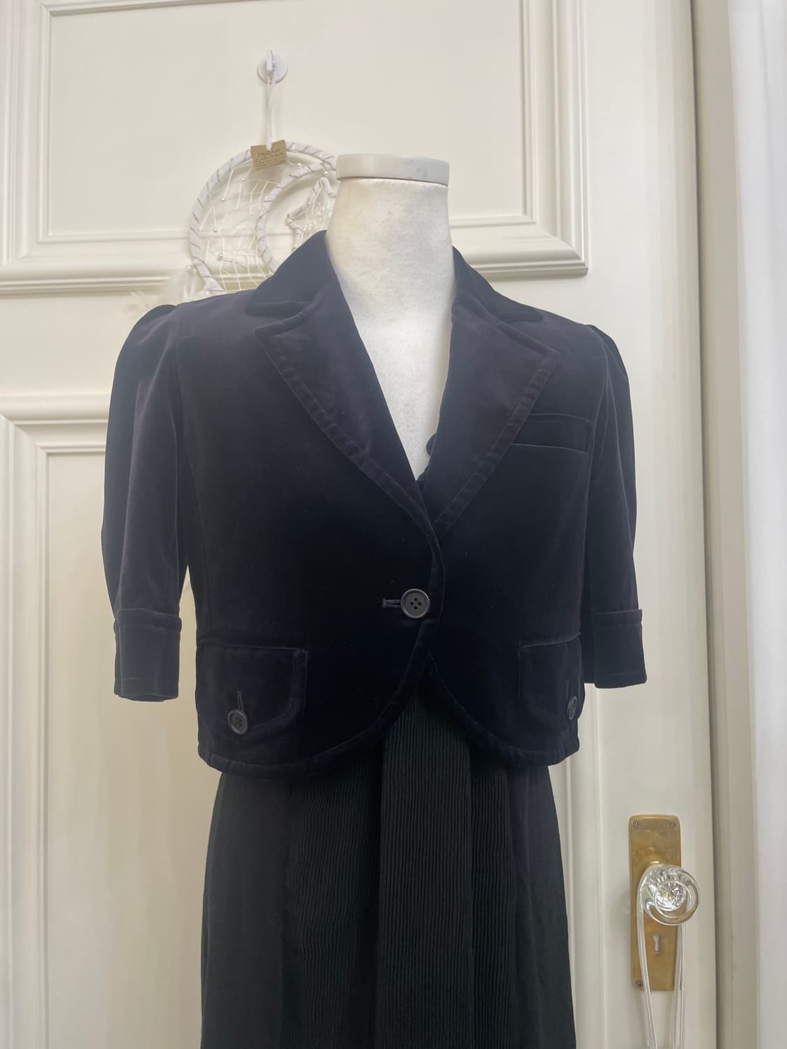 THEORY purple velvet crop half jacket 상품이미지1