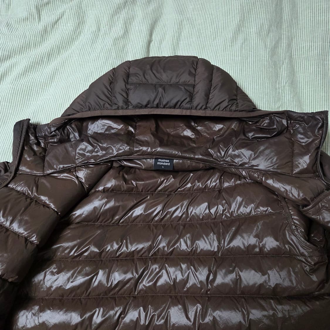 무신사스탠다드 시티 레저 후디드 라이트 다운 재킷 브라운 L / 패딩 상품이미지4
