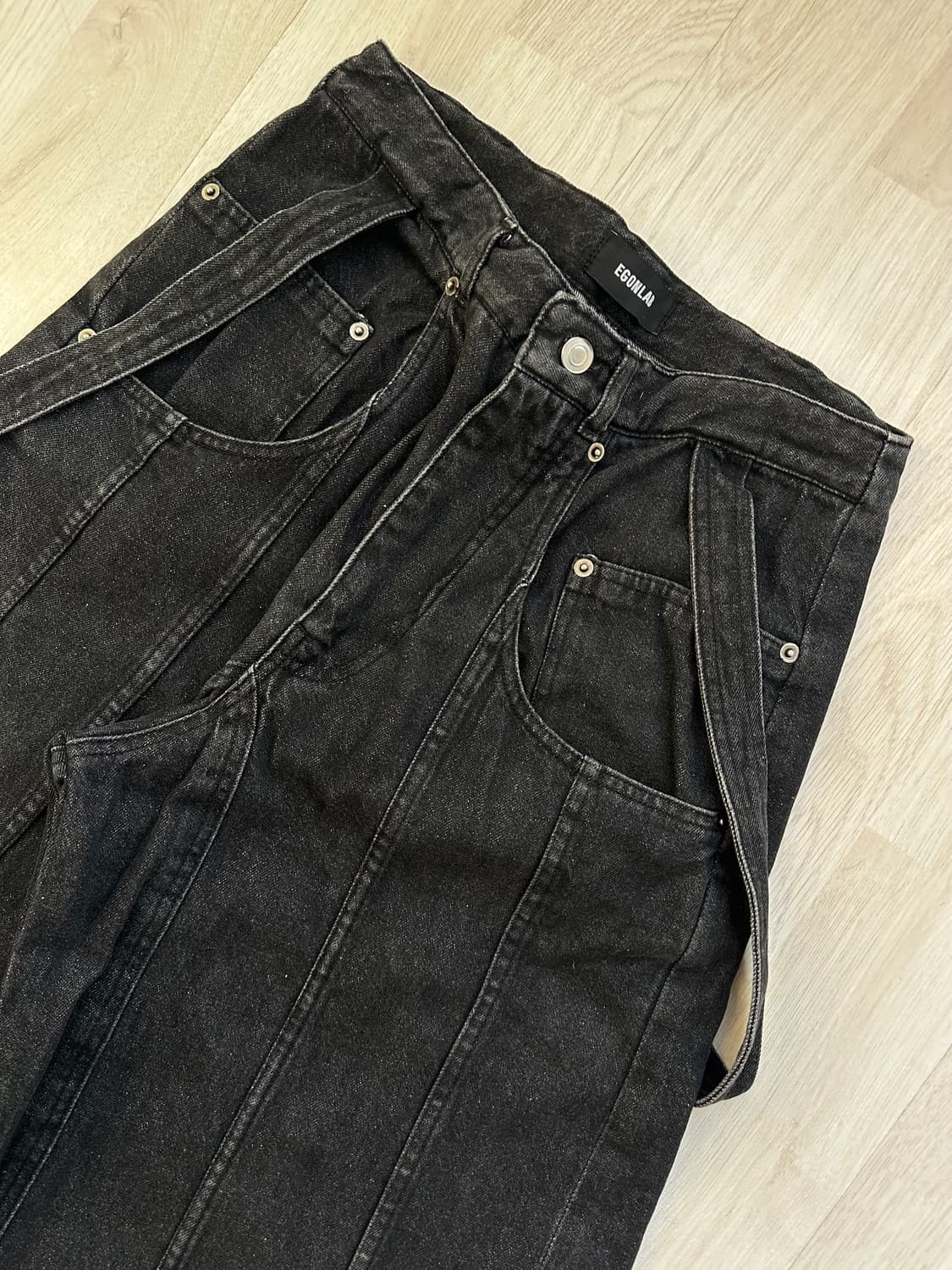 [48]egonlab에곤랩 카고 블랙 스톤워시 데님 진 상품이미지1