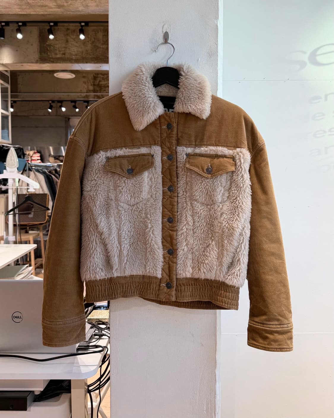 디젤 브라운 W-ARY 플리스 코듀로이 자켓 상품이미지2