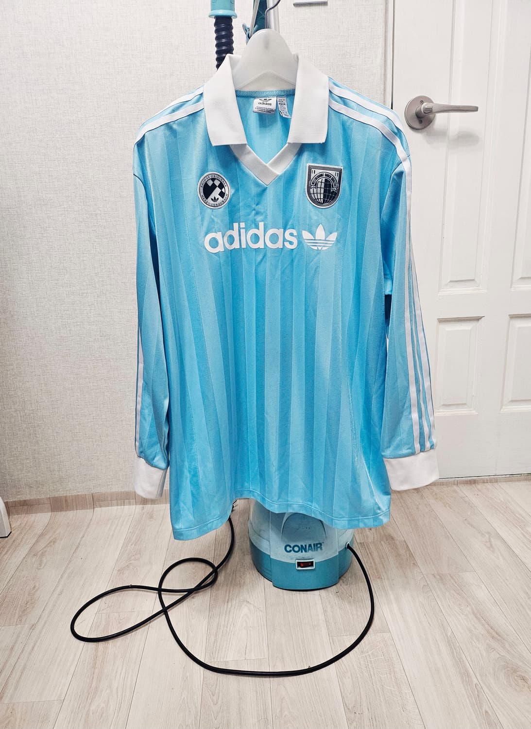 (95~100)M-L☆초대장급☆아디다스파이어버드싸커[아쿠아]롱슬리브긴팔티 상품이미지1