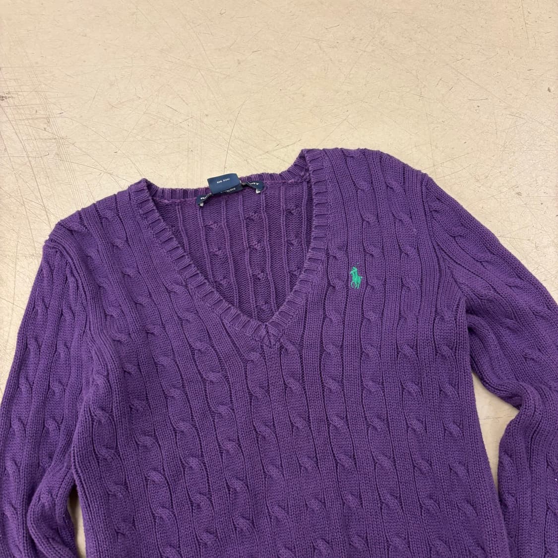 폴로 랄프로렌 퍼플 케이블 니트 상품이미지2
