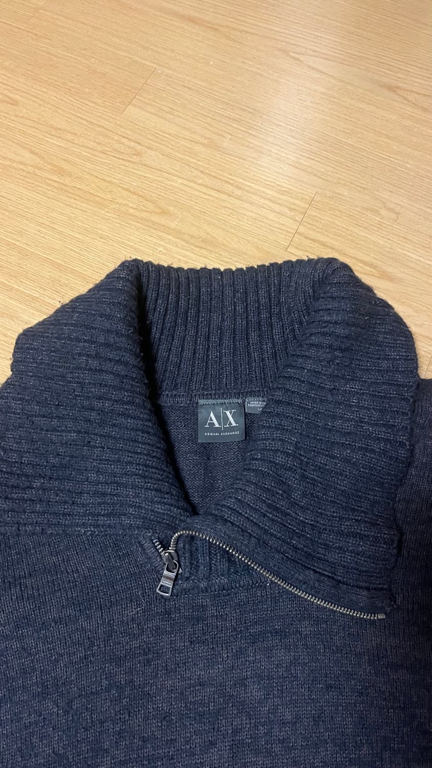 아르마니 비대칭 사선 니트 반집업 상품이미지4