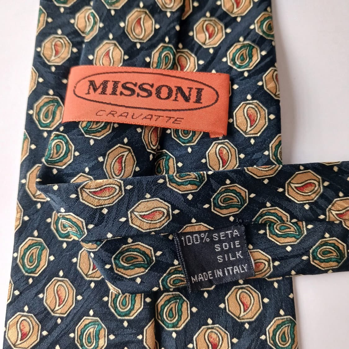 미쏘니 실크 네이비 기하 넥타이 9.5cm A+~A등급 A19503
 상품이미지6