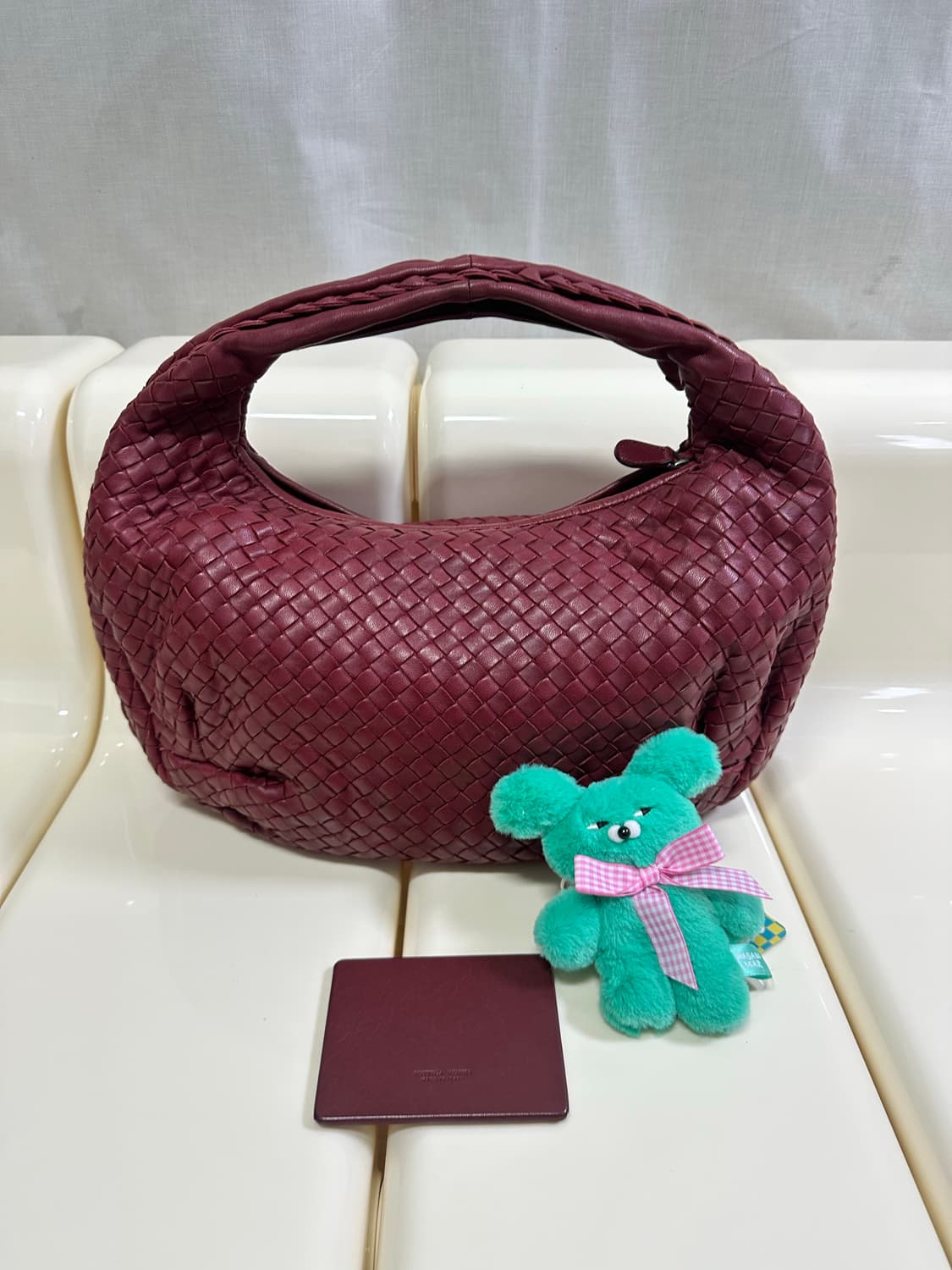 [A 정품] 보테가베네타 인트레치아토 호보백 버건디 상품이미지6