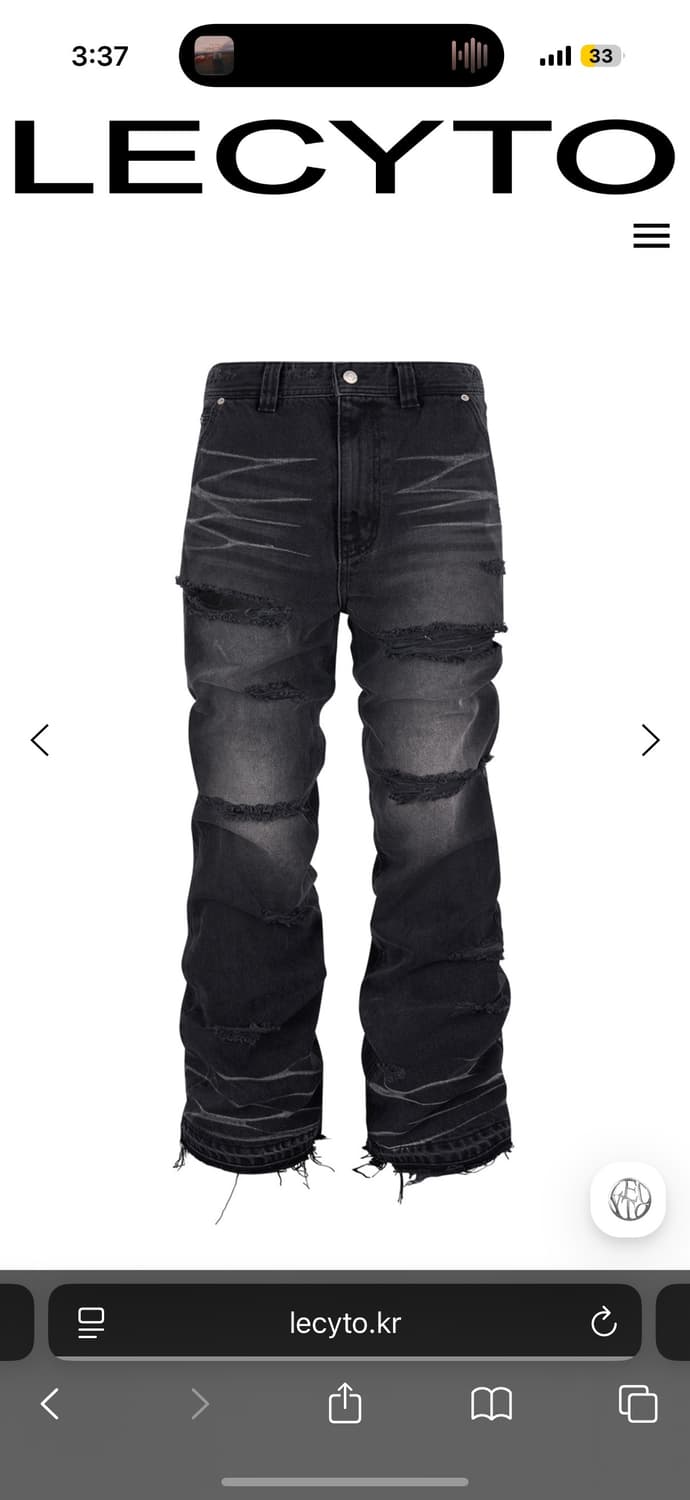 레씨토 데미지 워싱 블랙진 M 상품이미지1