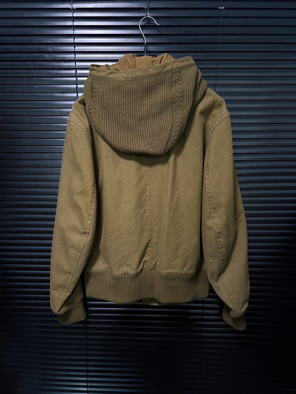 DKNY 도나카란 올리브 울 코튼 블루종 봄버 자켓 카키 니트 스웨터 M 상품이미지5