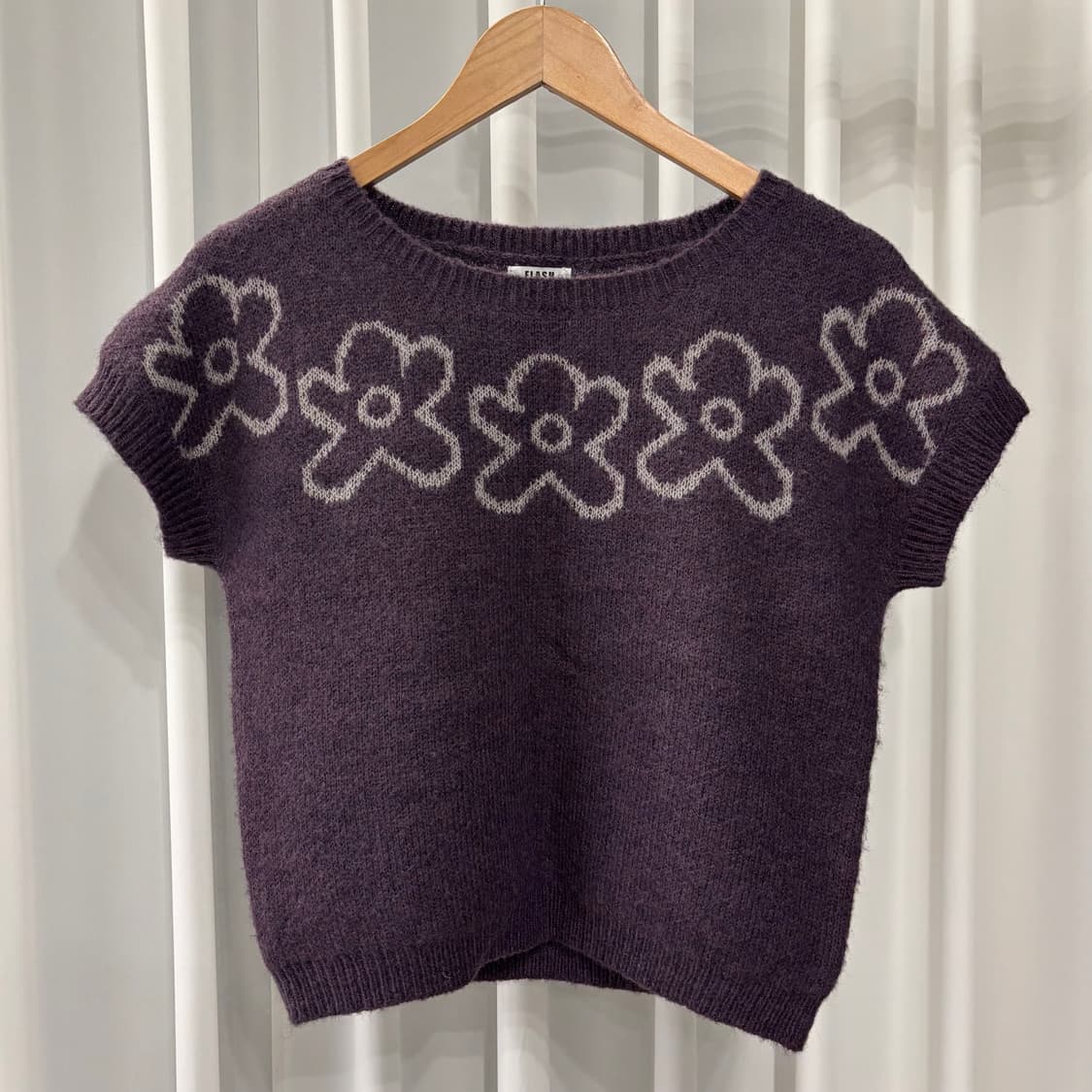 purple flower knit 상품이미지1