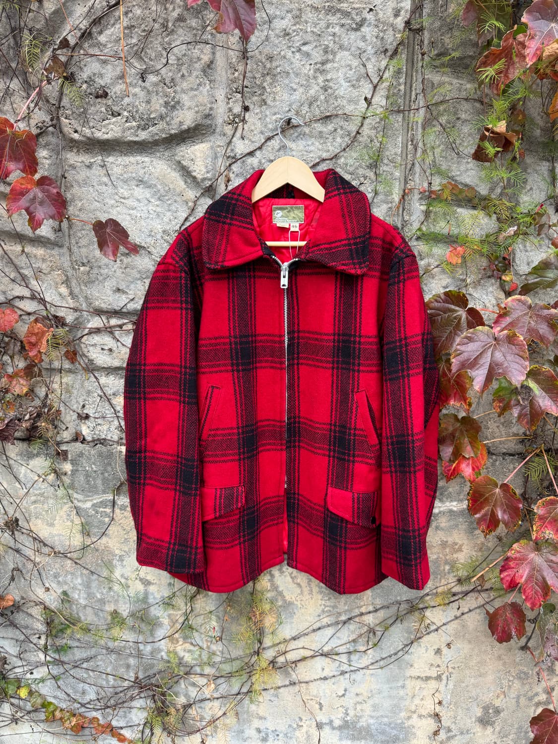 60s jcpenney 매키노 울 버팔로 체크 빈티지 헌팅 자켓 코트 상품이미지1