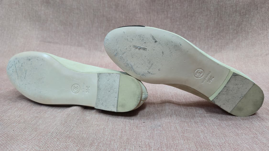 샤넬정품 일회착용 39C사이즈-  벨벳 플랫슈즈 상품이미지6