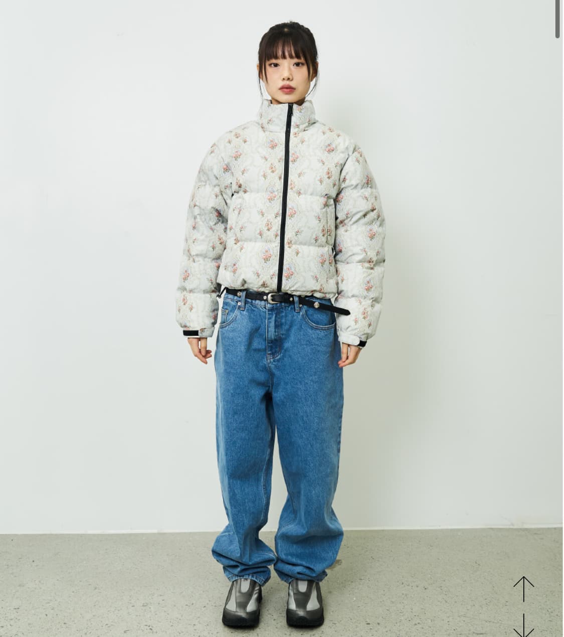 cec 플로랄 다운 파카 패딩 양지뢰 스나계 아우터 점퍼 빈티지 숏패딩 상품이미지3