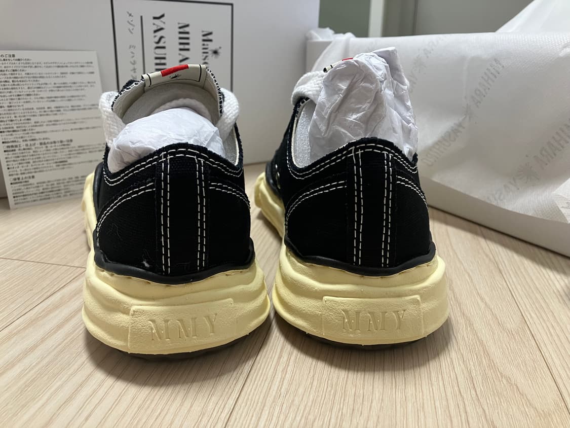 메종 미하라 야스히로 피터슨 VL OG솔 캔버스 로우탑스니커즈 블랙 38 상품이미지5