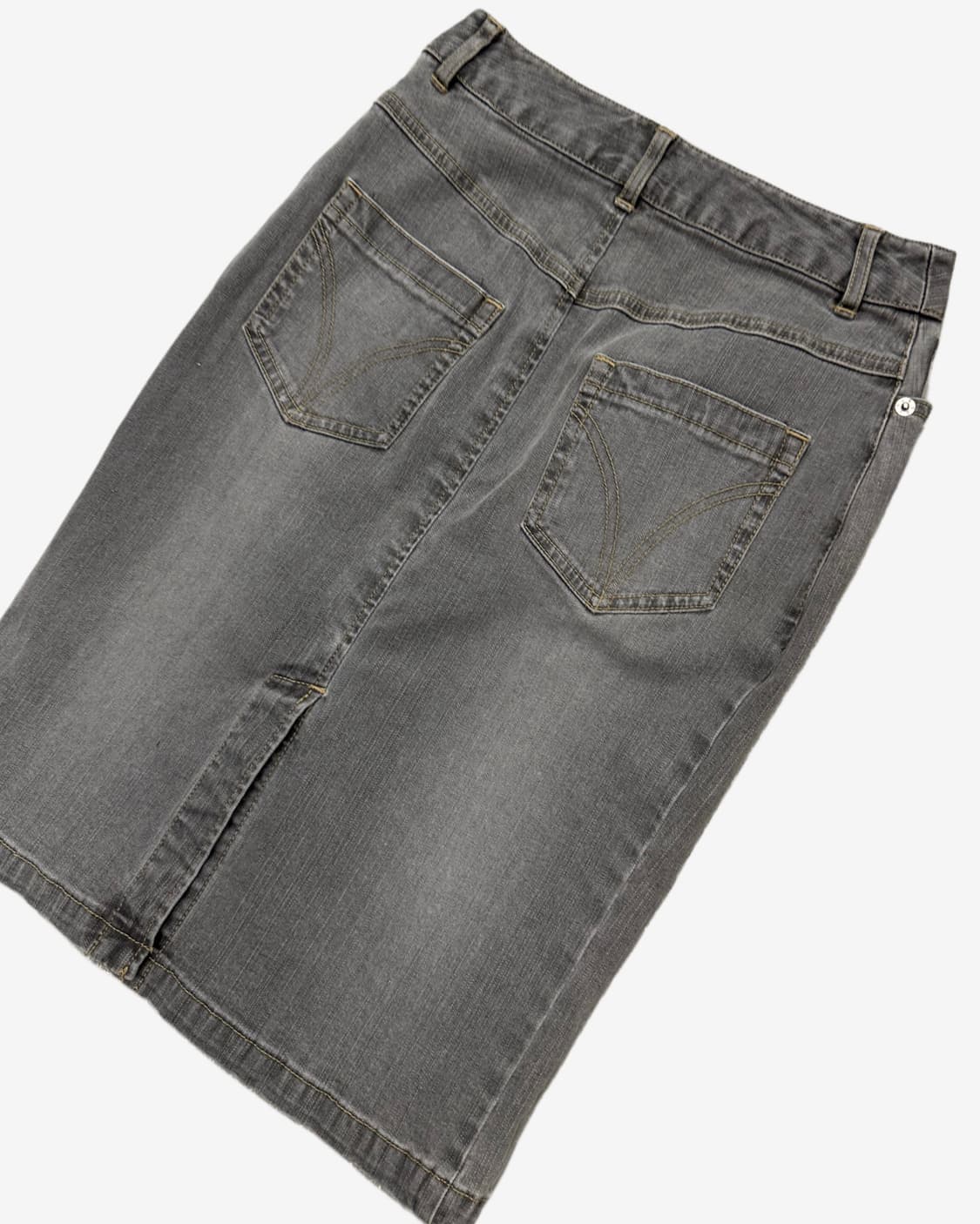 gem button grey denim skirt 상품이미지4
