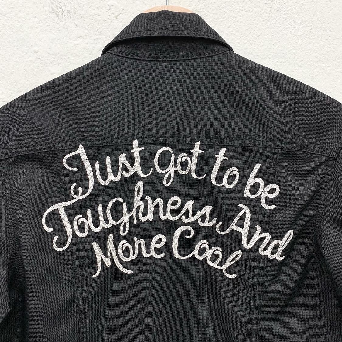 크레이지 데빌 블랙 레터링자수 워크 자켓 상품이미지5