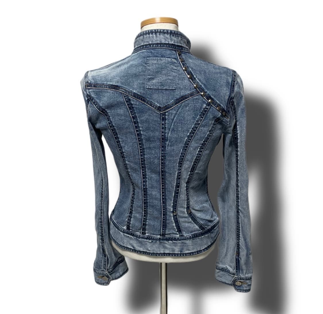 하이넥 청 데님 슬림핏 자켓 상품이미지2