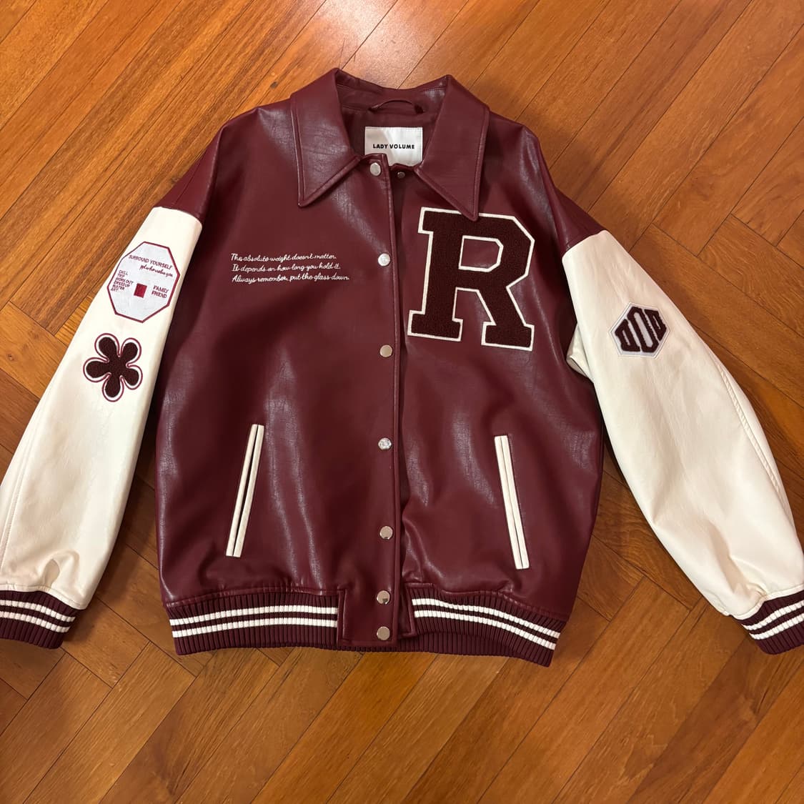 레더 야구자켓 와인 상품이미지1