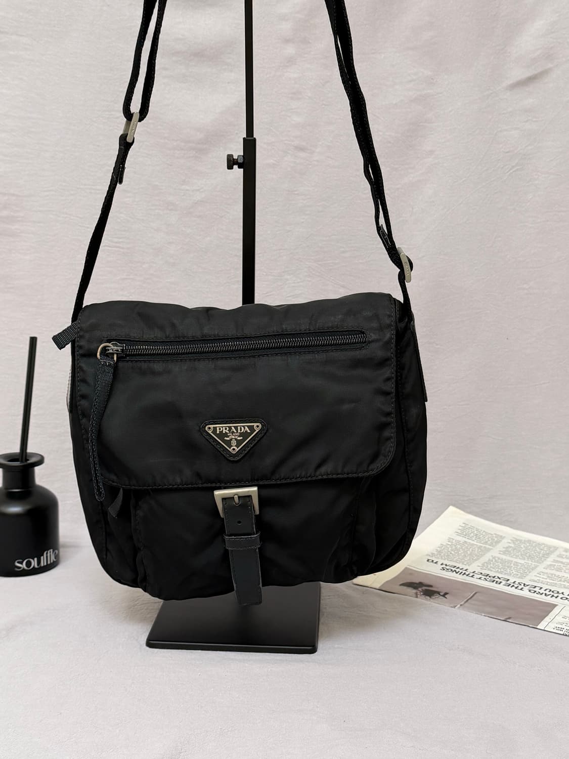 프라다 버클 크로스백 나일론 테수토 포코노 주우재백 상품이미지6