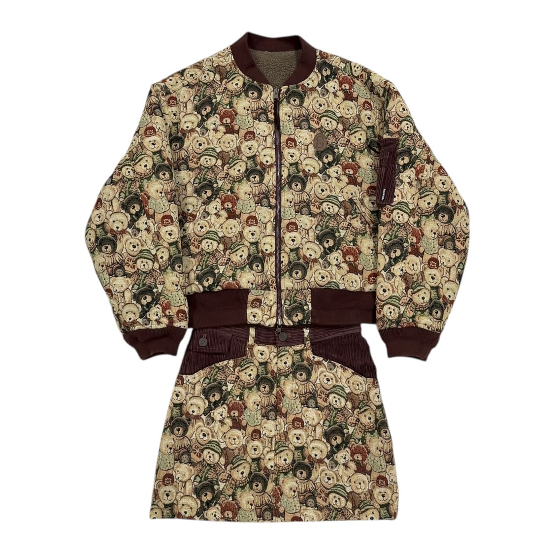 스컬프터 곰돌이 테디베어 프렌즈 카펫 리버서블 양면 자켓 M 상품이미지1