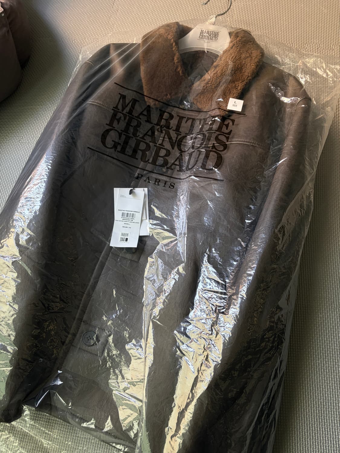 마리떼 오버핏 레더 무스탕 브라운 L (새상품) 상품이미지8