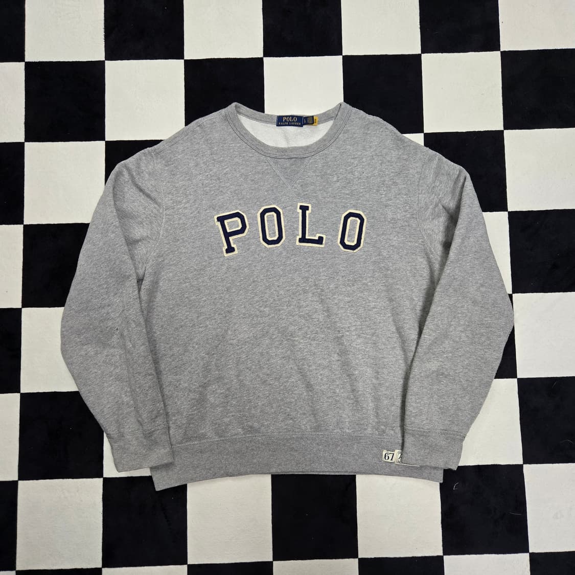 L 폴로랄프로렌 스펠아웃 아치 스웻셔츠 맨투맨 그레이 상품이미지1