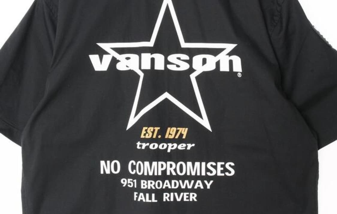 Vanson 반팔 워크 셔츠 블랙 상품이미지5