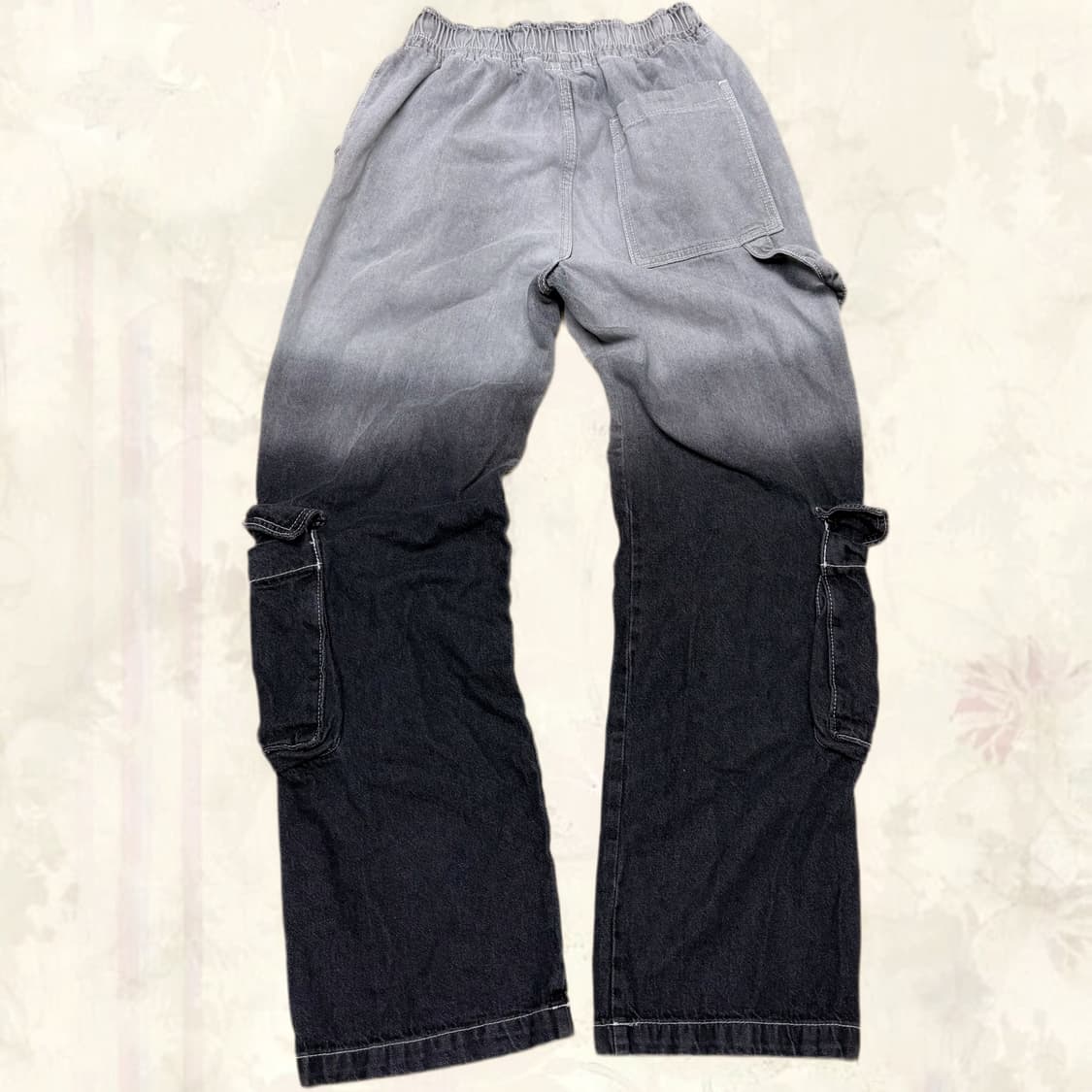 (이체시에눌) 일본 Glamor 펑크 브랜드 블랙 그라데이션 카고 팬츠 상품이미지2