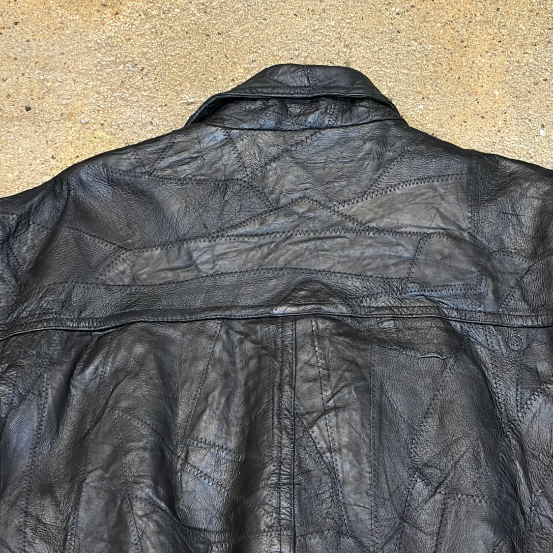 90s USA 빈티지 패치워크 버펄로 가죽자켓 상품이미지9