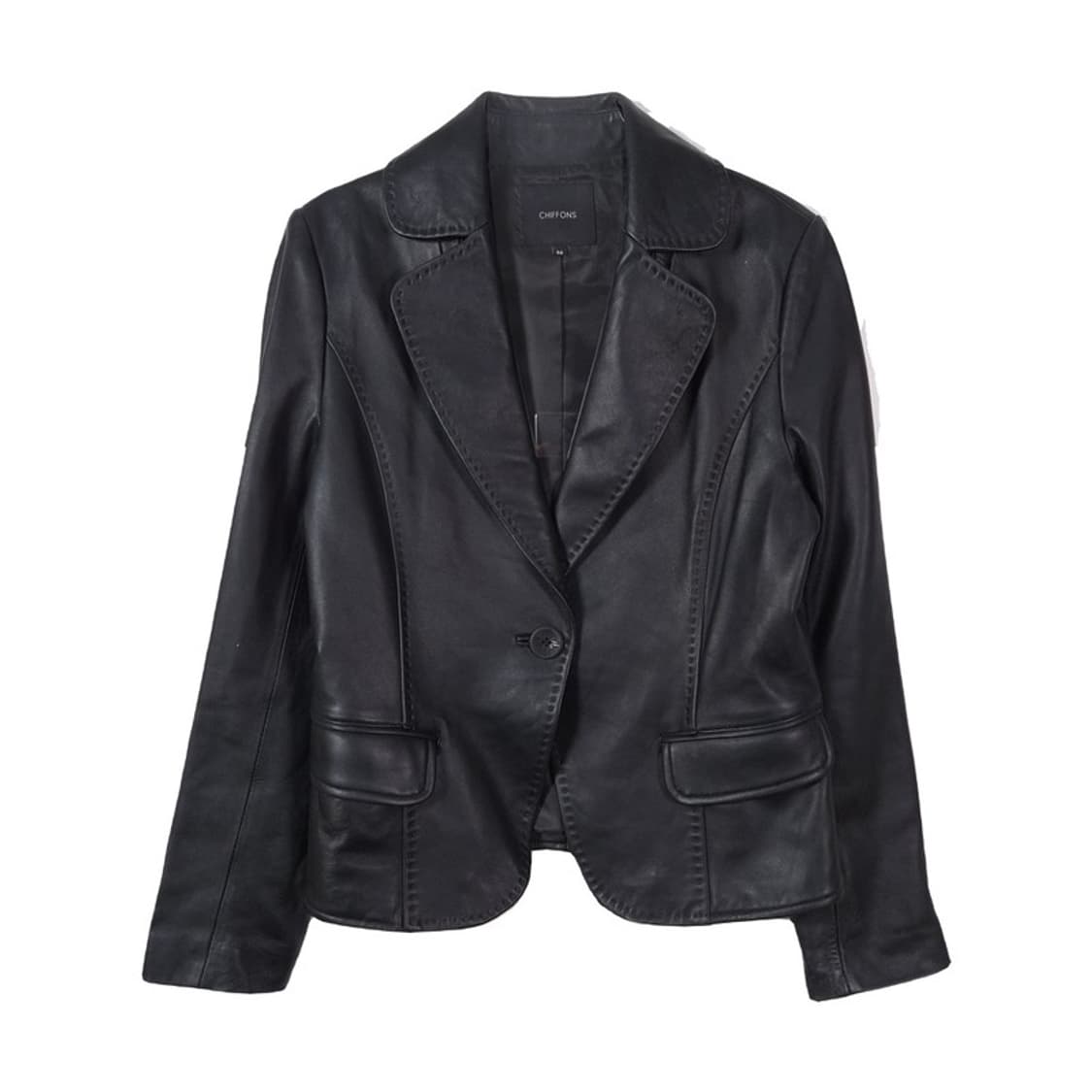 CHIFFONS 리얼 램스킨 스티치 레더 블레이저 자켓 88 상품이미지1