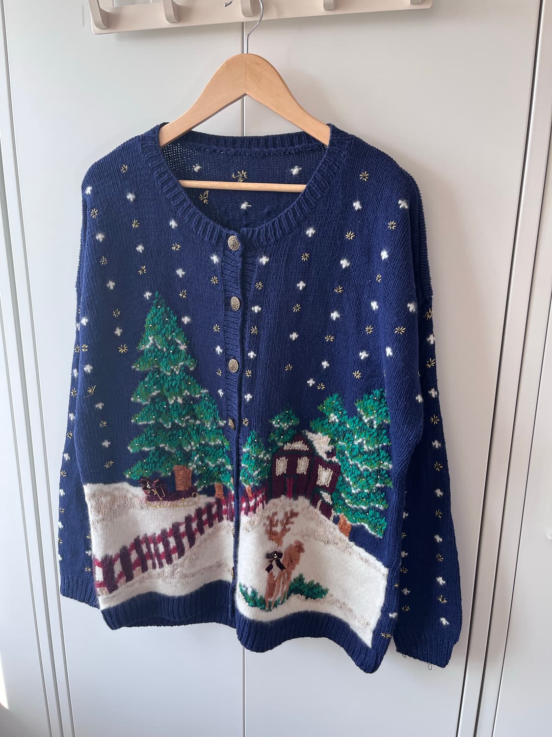 Northern treasures 크리스마스 겨울 풍경 니트 가디건  상품이미지7