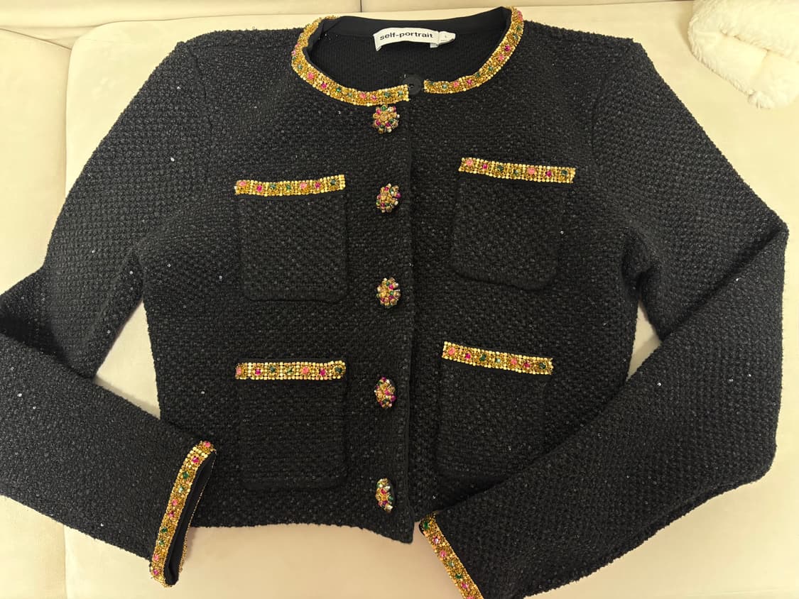 셀프포트레이트 블랙 시퀸 가디건 L 상품이미지2