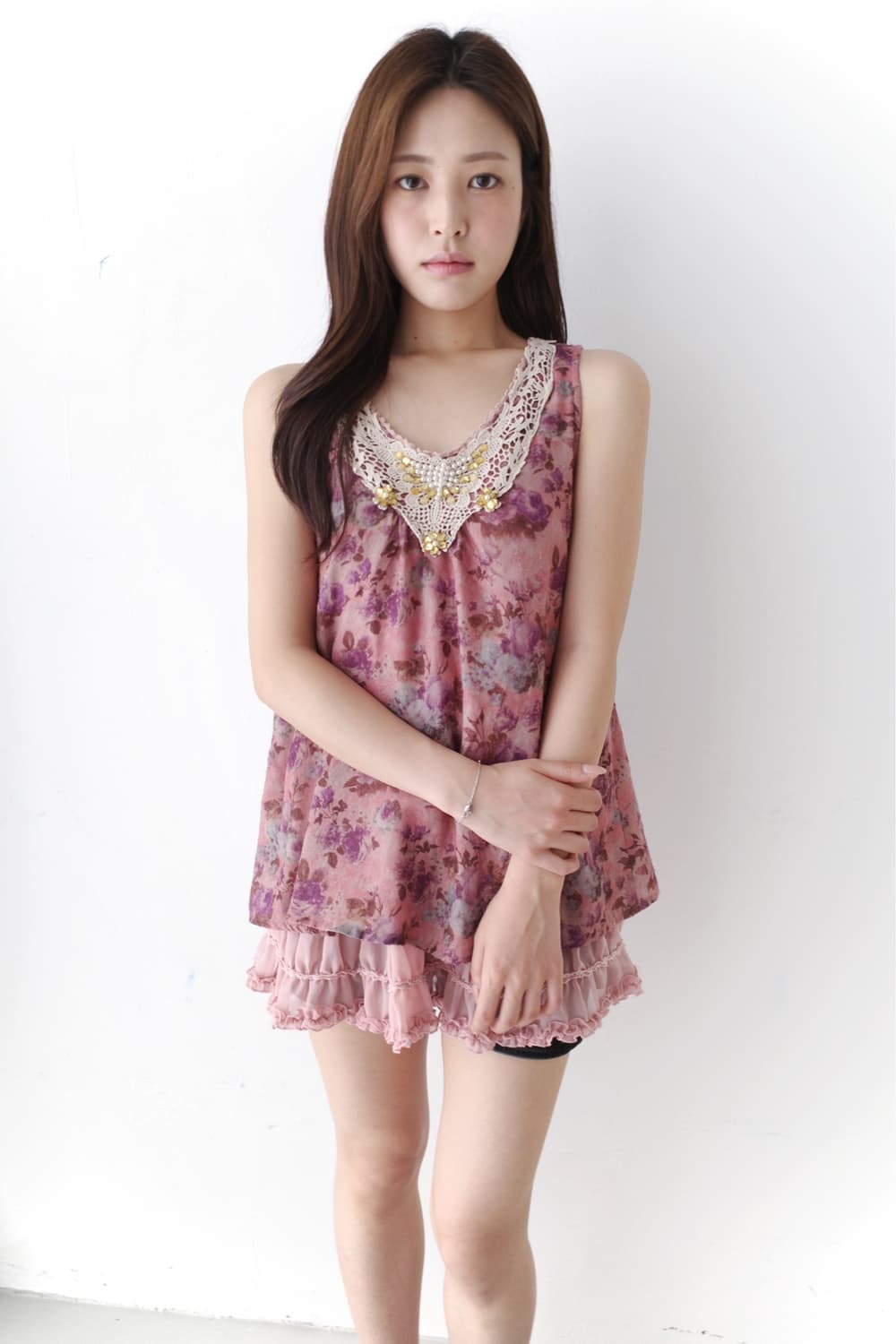 axes femme) flower lace sleeveless 상품이미지6