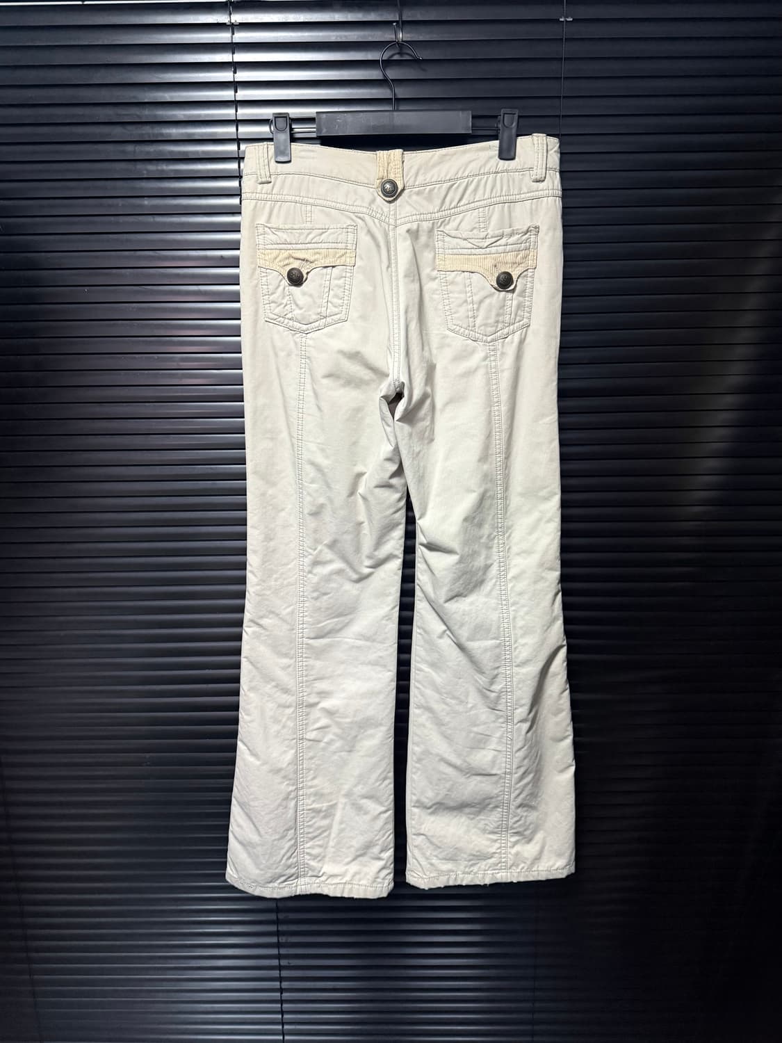 Y2K 부츠컷 골덴 코듀로이 연한 베이지 믹스 30 웨스턴 절개 나팔 상품이미지4