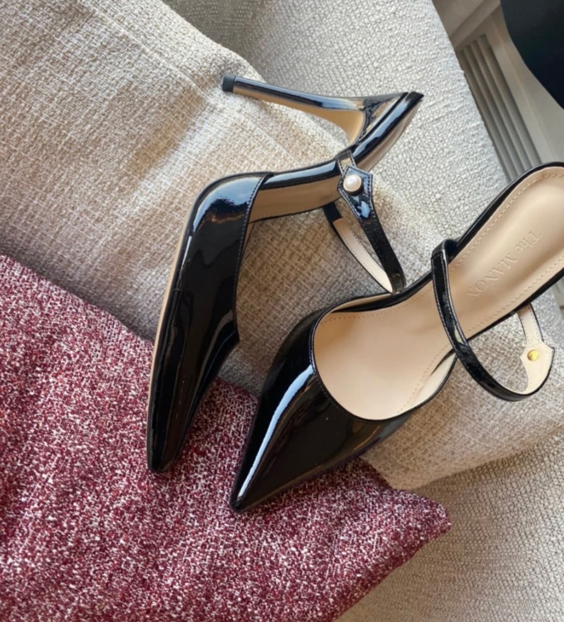 더마농 블랙 페이던트 뮬 하이힐 245size 상품이미지4