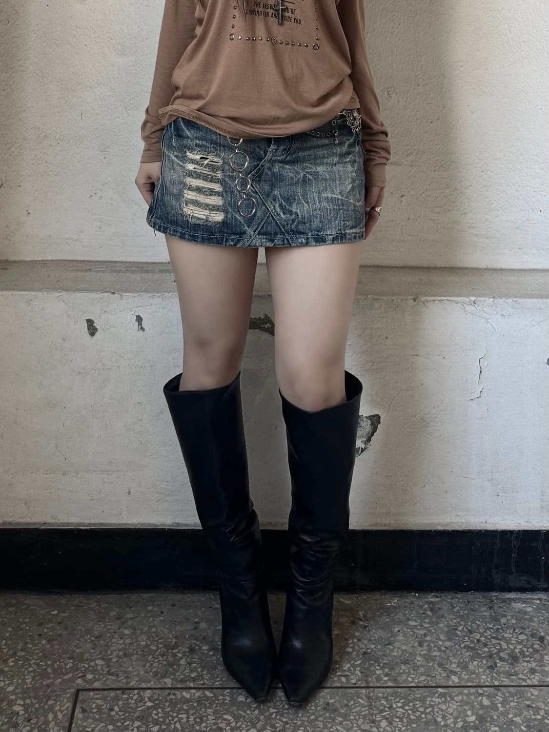 Y2k denim mini skirt 상품이미지1