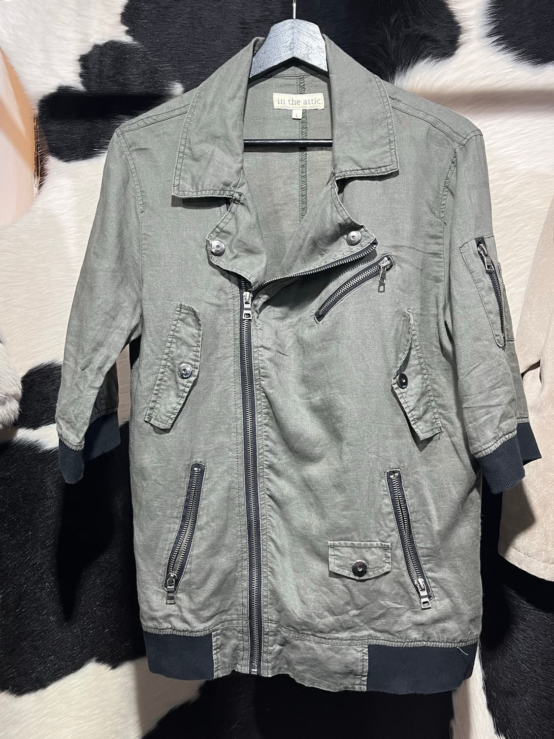 인더아틱 6부 바이커 자켓 상품이미지2