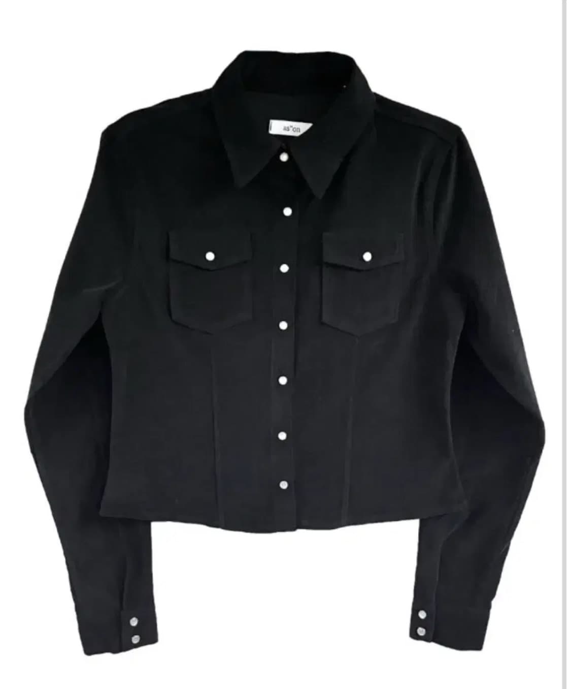 애즈온 제니스 코듀로이 셔츠 블랙 상품이미지1