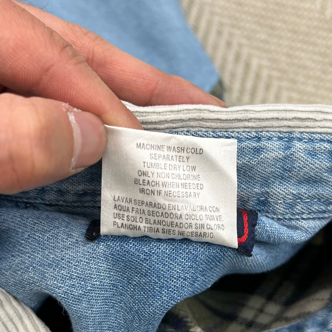 페이디드 글로리 체크 배색 데님 셔츠 r3357 상품이미지6