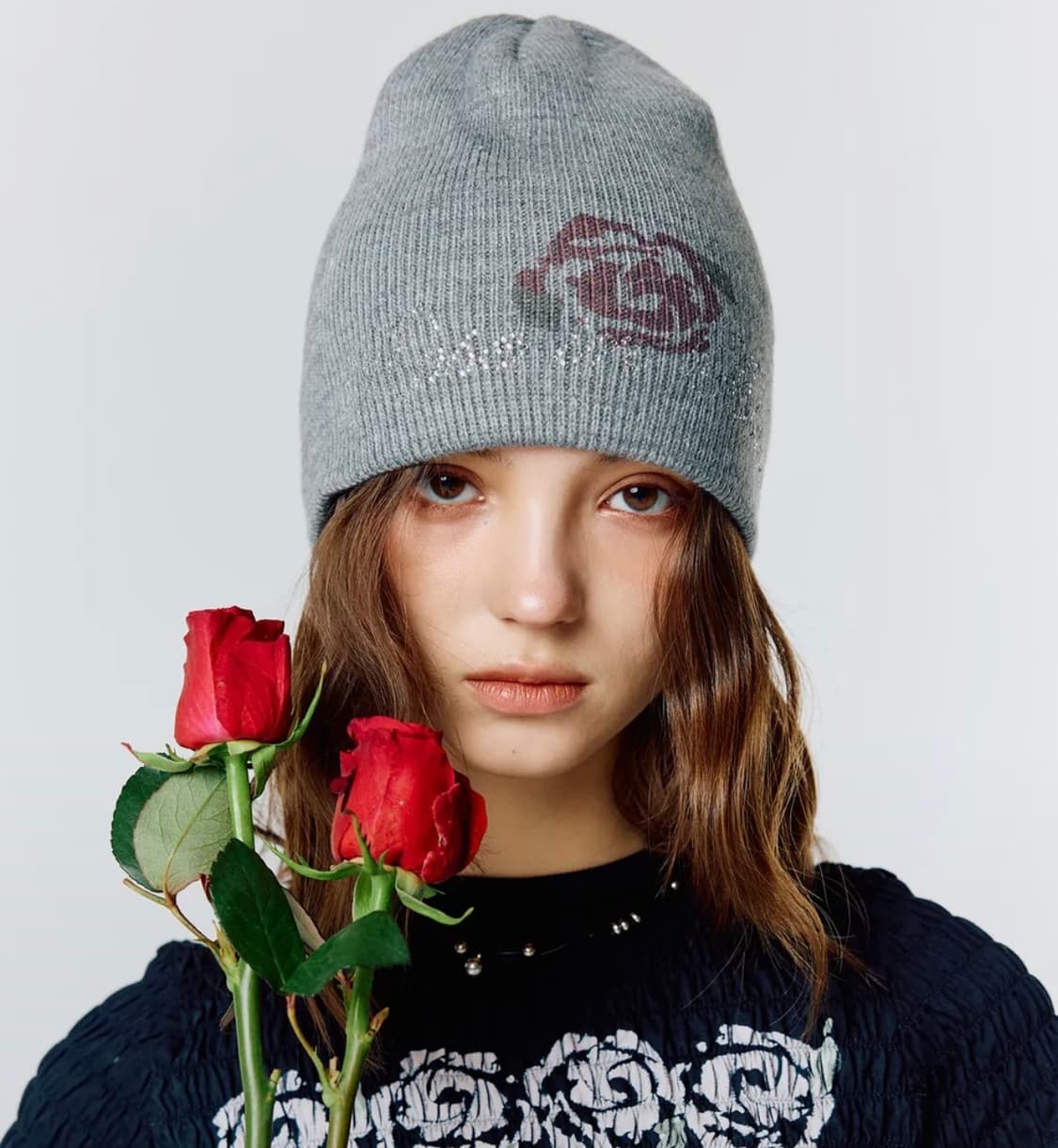 라티젠 비니 L15 ROSE HOTFIX BEANIE (GRAY) 상품이미지1